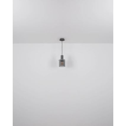 Globo - Luster na sajli 1xE27/40W/230V, prečnik 18 cm, siva