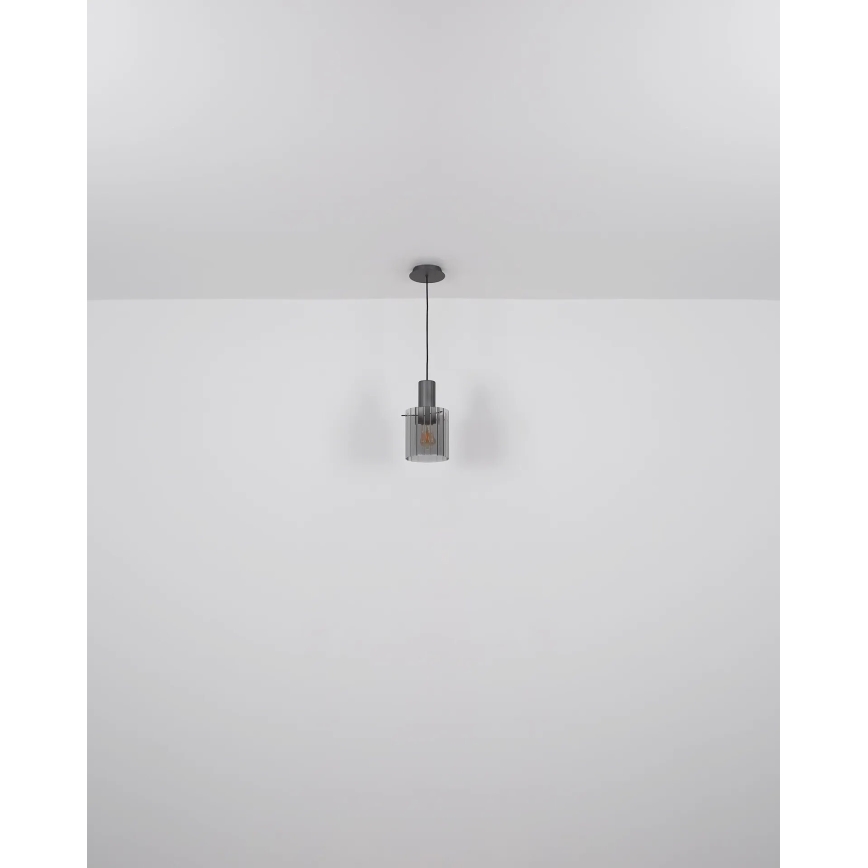 Globo - Luster na sajli 1xE27/40W/230V, prečnik 18 cm, siva