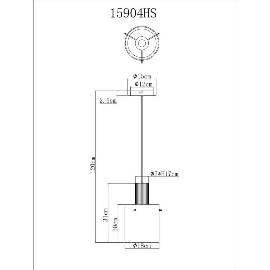 Globo - Luster na sajli 1xE27/40W/230V, prečnik 18 cm, siva