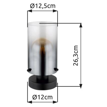 Globo - Stona lampa 1xE27/40W/230V prečnik 12,5 cm crna