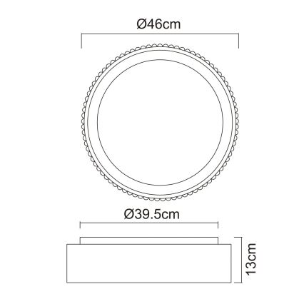 Globo - LED plafonsko svetlo LED/45W/230V 2700/4000/6000K prečnik 46 cm crno