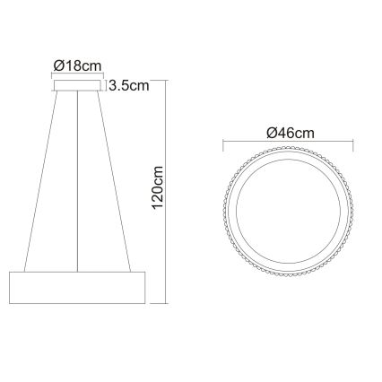 Globo - LED luster na sajli LED/45W/230V 2700/4000/6000K prečnik 46 cm bela