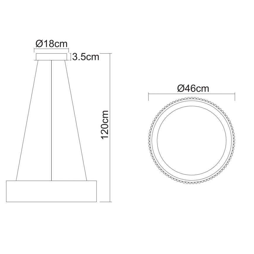 Globo - LED luster na sajli LED/45W/230V 2700/4000/6000K prečnik 46 cm bela