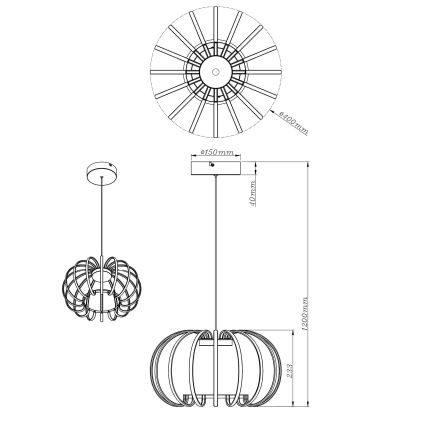 Globo - LED prigušiva luster na sajli LED/40W/230V 3000K crna