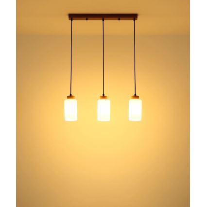 Globo - Luster na sajli 3xE27/60W/230V bež/bela