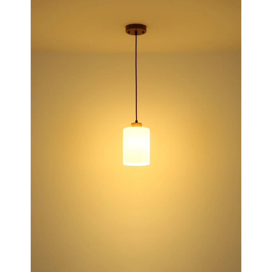 Globo - Luster na sajli 1xE27/60W/230V hrast/bela