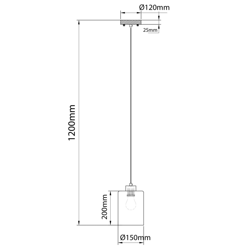 Globo - Luster na sajli 1xE27/60W/230V hrast/bela