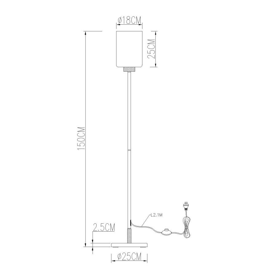 Globo - Stojeća lampa 1xE27/60W/230V crna/bela