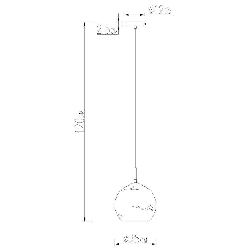 Globo - Luster na sajli 1xE27/60W/230V prečnika 25 cm