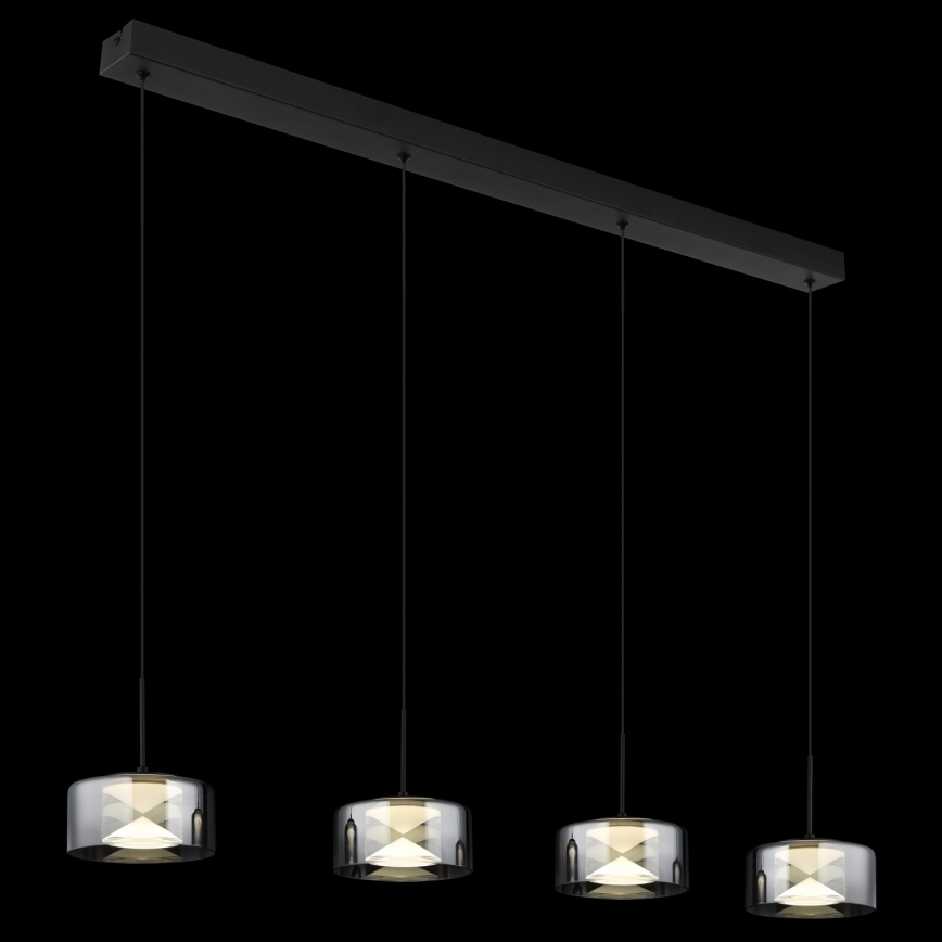 Globo - LED luster na sajli LED/24W/230V crna/dimljeno