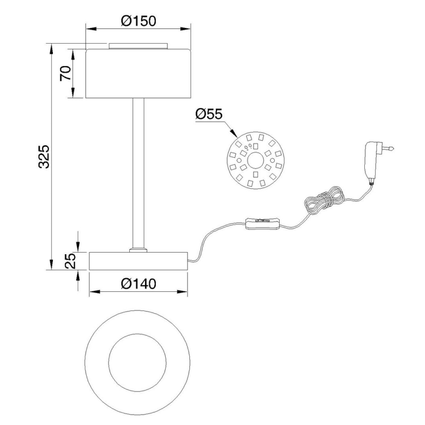 Globo - LED stona lampa LED/6W/230V