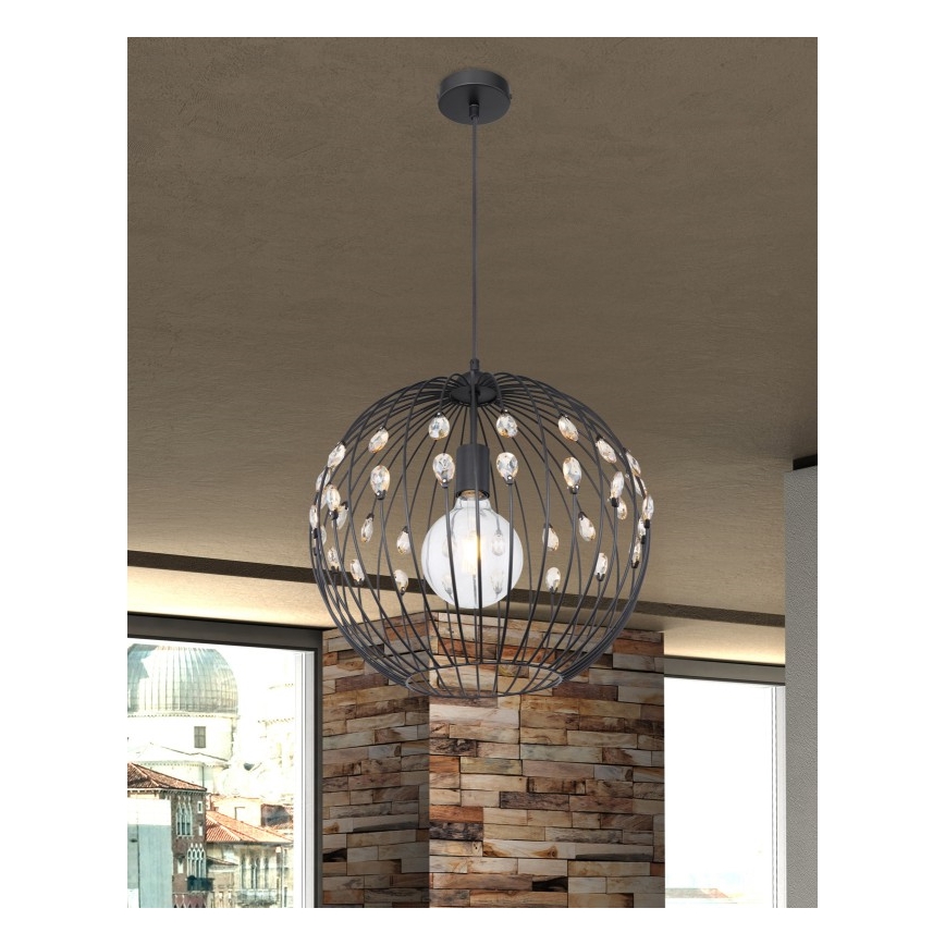 Globo - Luster na sajli 1xE27/60W/230V, prečnik 40 cm