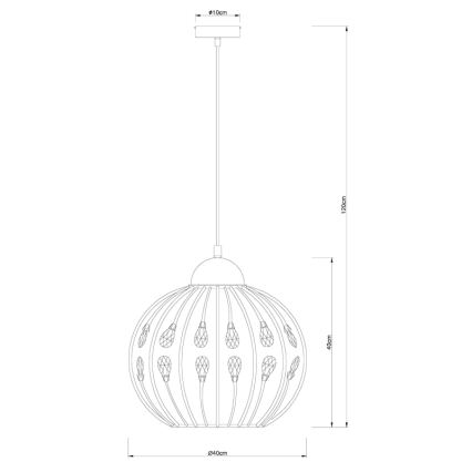 Globo - Luster na sajli 1xE27/60W/230V, prečnik 40 cm