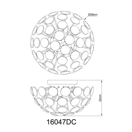Globo - Plafonsko svetlo 10xG9/7W/230V sjajni hrom, prečnik 39 cm