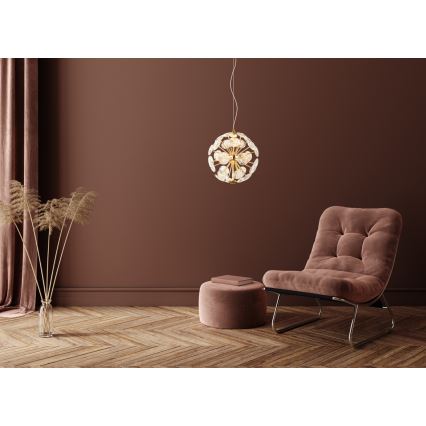Globo - LED luster na sajli LED/12W/230V 3000K zlatna