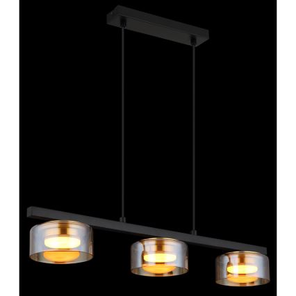 Globo - LED Luster na sajli 3xGX53/6W/230V zadimljeno/braon