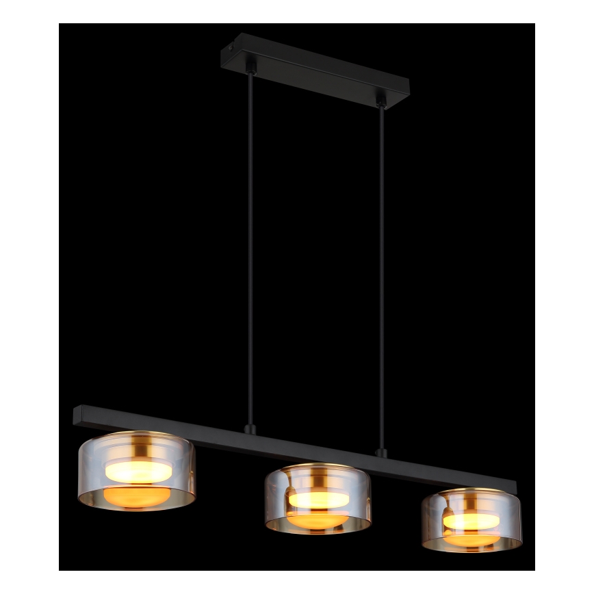 Globo - LED Luster na sajli 3xGX53/6W/230V zadimljeno/braon