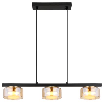 Globo - LED Luster na sajli 3xGX53/6W/230V zadimljeno/braon