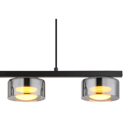 Globo - LED luster na sajli 3xGX53/6W/230V zadimljena/crna