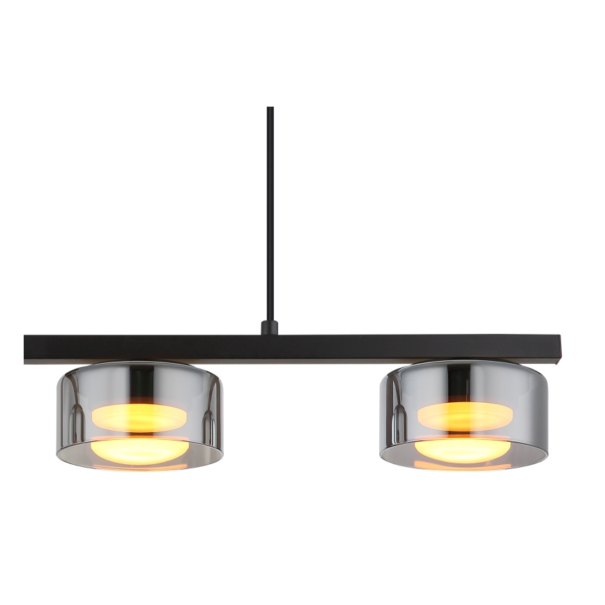 Globo - LED luster na sajli 3xGX53/6W/230V zadimljena/crna