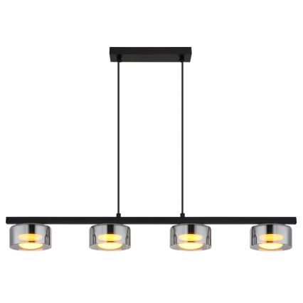 Globo - LED luster na sajli 4xGX53/6W/230V zadimljeno/crna