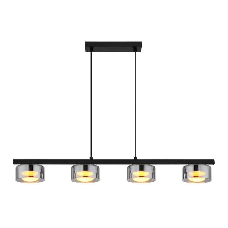 Globo - LED luster na sajli 4xGX53/6W/230V zadimljeno/crna