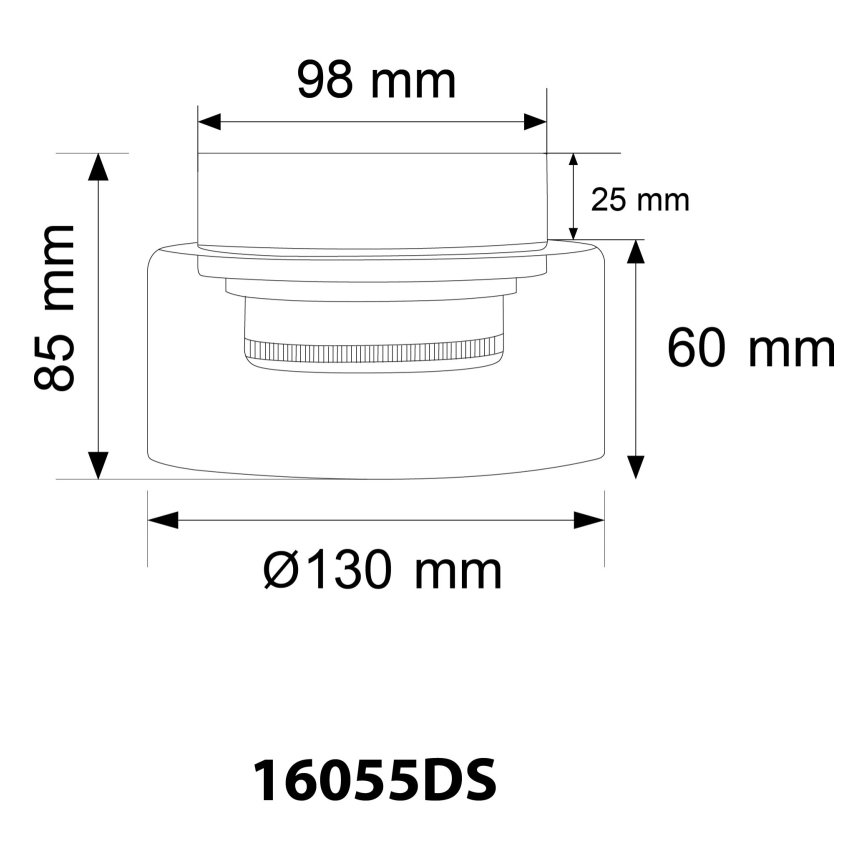 Globo - LED stropna svetiljka 1xGX53/6W/230V prečnik 13 cm dimljena/crna
