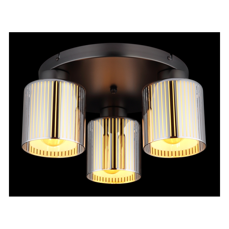 Globo - Plafonsko svetlo 3x E27/60W/230V, sjajni hrom, prečnik 34,5 cm