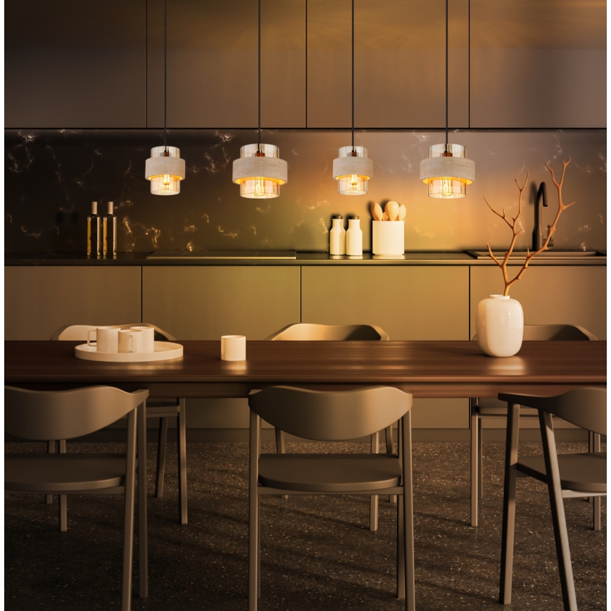 Globo - Luster na sajli 4xE27/40W/230V travertin
