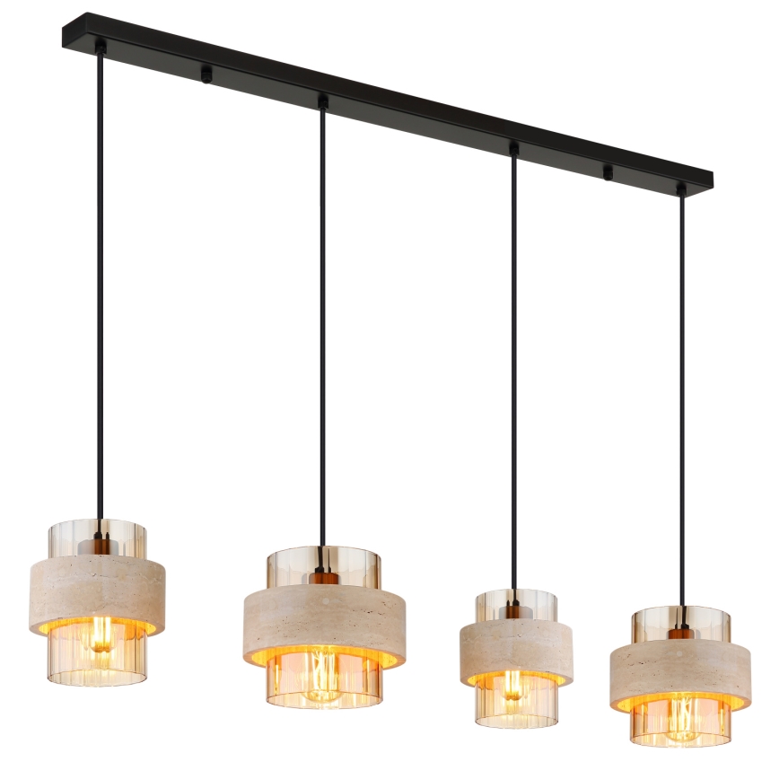 Globo - Luster na sajli 4xE27/40W/230V travertin