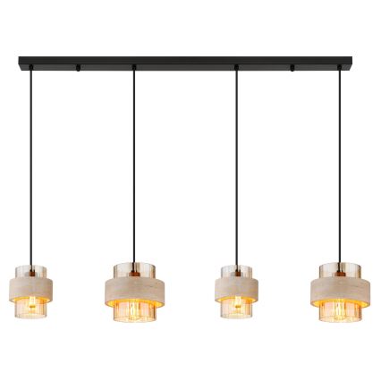 Globo - Luster na sajli 4xE27/40W/230V travertin