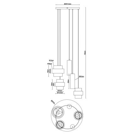 Globo - Luster na sajli 3xE27/40W/230V + 2xGU10/10W
