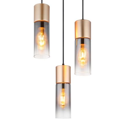 Globo - Luster na sajli 3xE27/25W/230V, bronzan, prečnik 30 cm