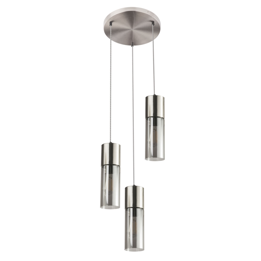 Globo - Luster na sajli 3xE27/25W/230V, prečnik 30 cm, mat hrom