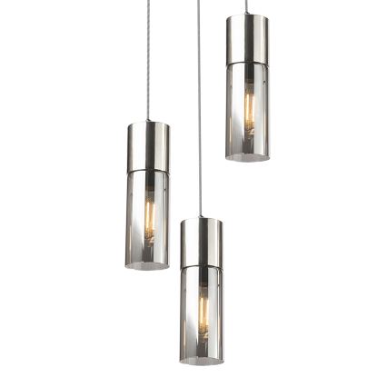 Globo - Luster na sajli 3xE27/25W/230V, prečnik 30 cm, mat hrom