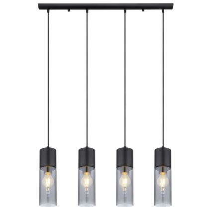 Globo - Luster na sajli 4xE27/25W/230V crna