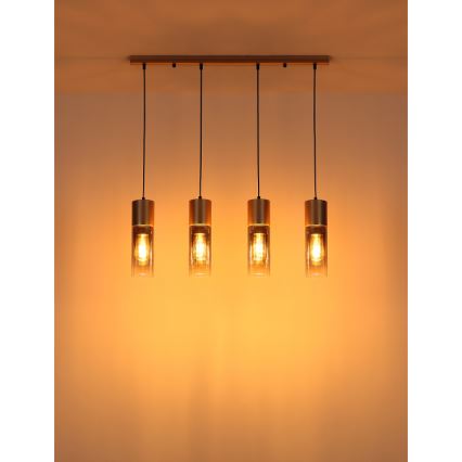 Globo - Luster na sajli 4xE27/25W/230V brončana