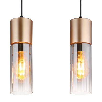 Globo - Luster na sajli 4xE27/25W/230V brončana
