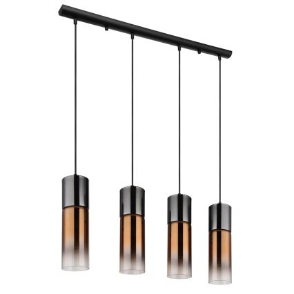 Globo - Luster na sajli 4xE27/25W/230V crna/bakarna