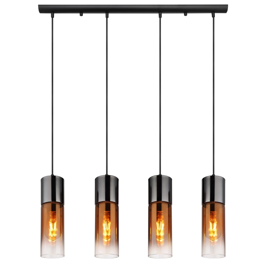 Globo - Luster na sajli 4xE27/25W/230V crna/bakarna