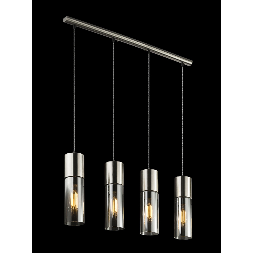 Globo - Luster na sajli 4xE27/25W/230V matni hrom