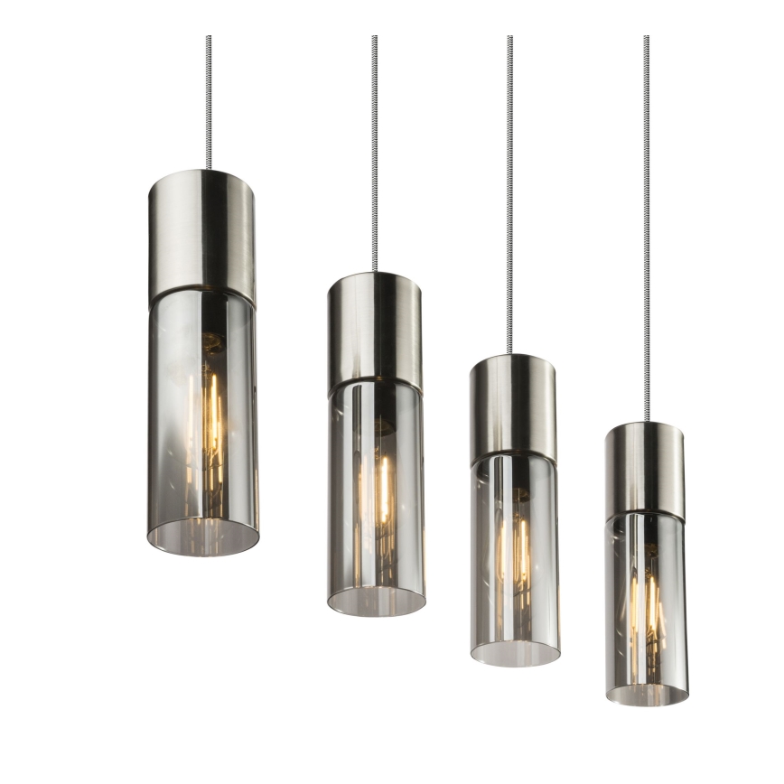 Globo - Luster na sajli 4xE27/25W/230V matni hrom