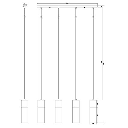 Globo - Luster na sajli 4xE27/25W/230V matni hrom