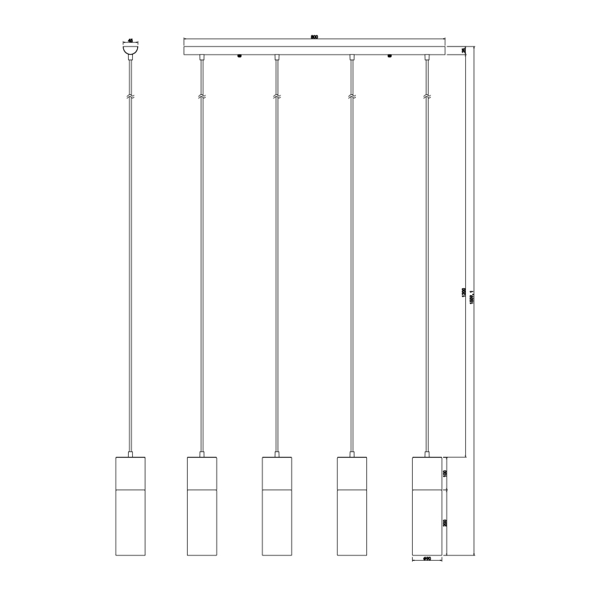 Globo - Luster na sajli 4xE27/25W/230V matni hrom