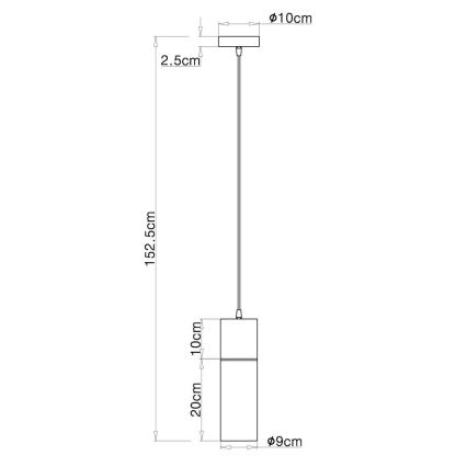 Globo - Luster na sajli 1xE27/25W/230V prečnik 10,5 cm crni