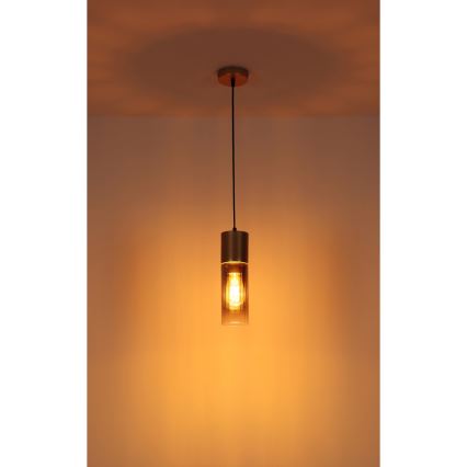 Globo - Luster na sajli 1xE27/25W/230V bronzana prečnik 10,5 cm