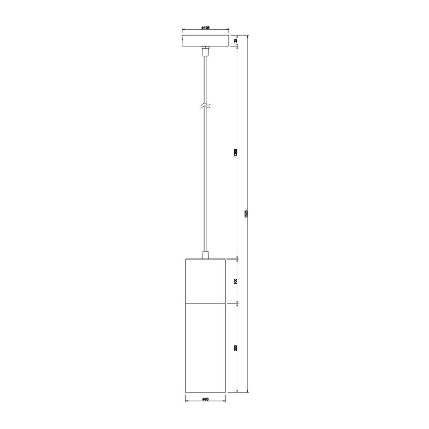 Globo - Luster na sajli 1xE27/25W/230V fi 10,5 cm mesing