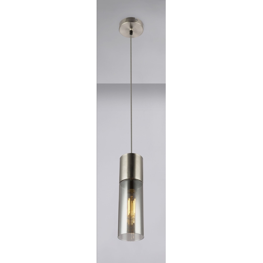 Globo - Luster na sajli 1xE27/25W/230V Ø 10,5 cm mat hrom