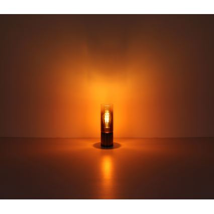 Globo - Dodirna stolna lampa 1xE27/25W/230V prečnik 9 cm crna/bakrena