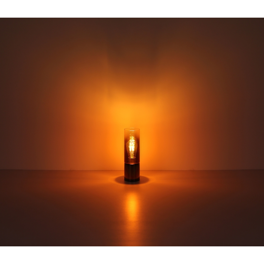 Globo - Dodirna stolna lampa 1xE27/25W/230V prečnik 9 cm crna/bakrena